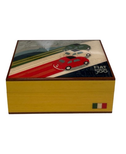 Scatola legno portapenne fiat - portapenne,
