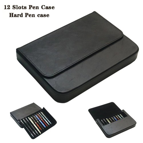 Leather 12slots pen holder - leather,