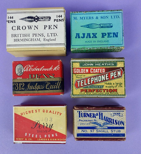 Vintage empty pen nib boxes - pen,